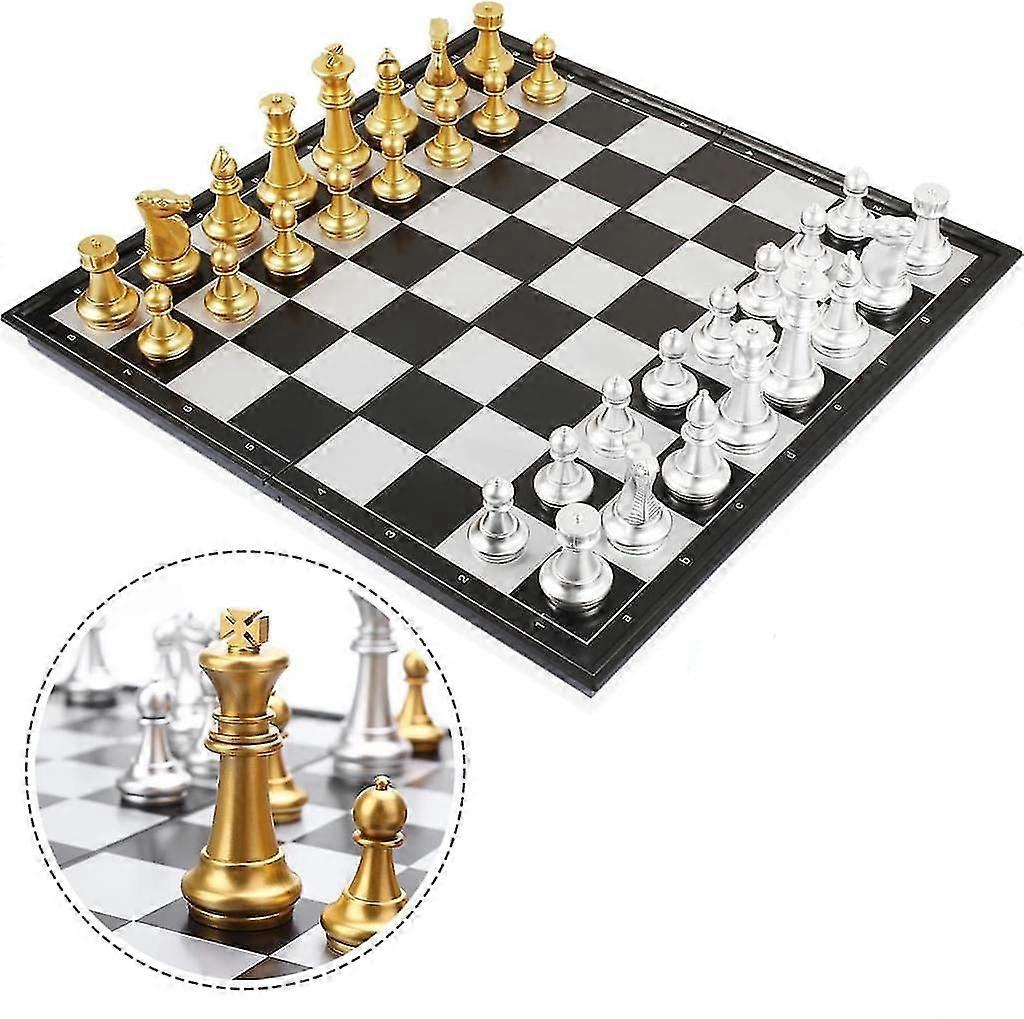 Chess Checkers Deluxe 2-in-1 Chess With 36*36cm Magnetic Foldable Chessboard Large