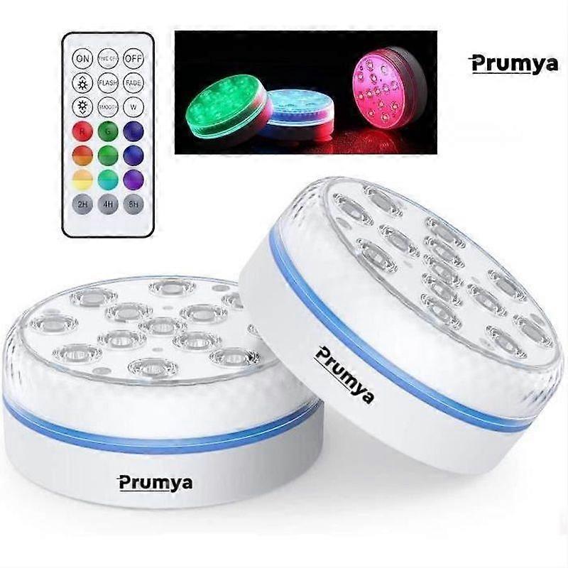 PRUMYA Submersible Led Lights - RGB Aquarium Pool - Remote Control 16 Colors - 7CM