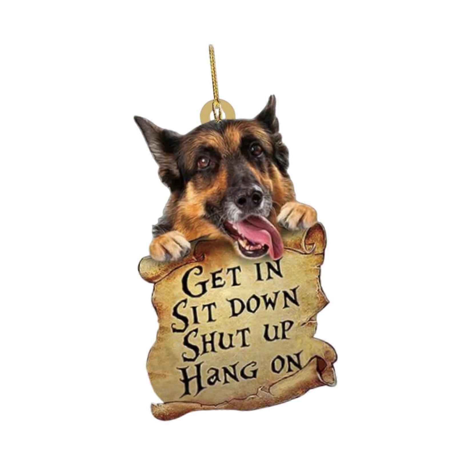 कार फांसी आभूषण प्यारा कुत्ता 2 डी क्रिएटिव रियरव्यू मिरर हैंगिंग एक्सेसरी