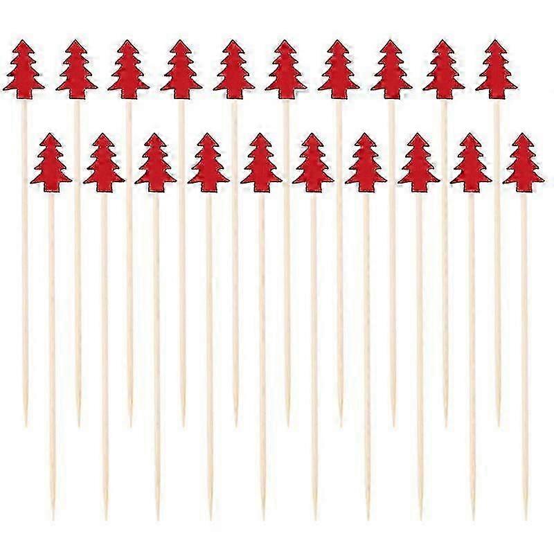 unique 100pcs Kitchen Tableware, Christmas Tree Cocktail Picks