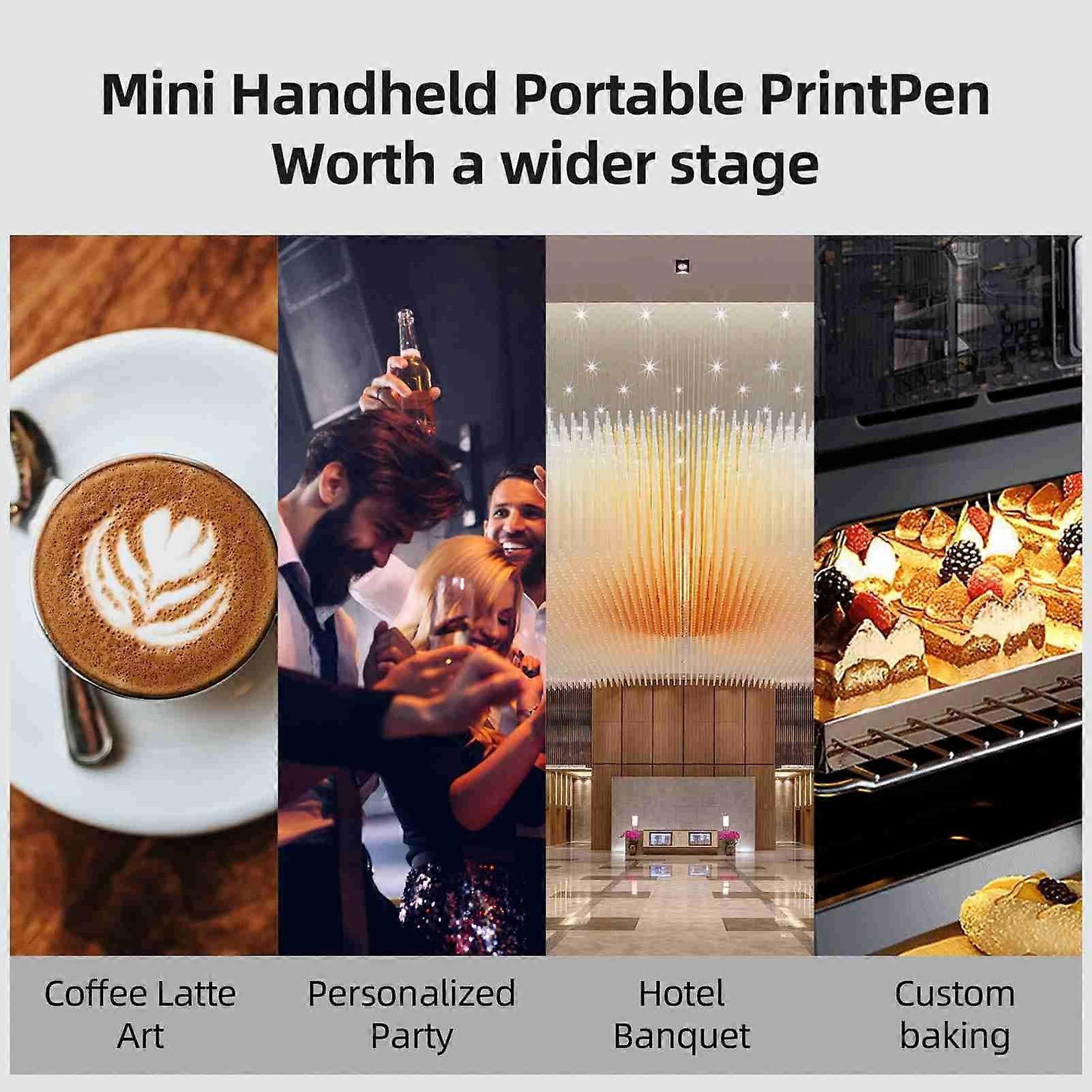 Food Printer 300psi Printing Accuracy Portable Handheld Cake Image Printer for Home