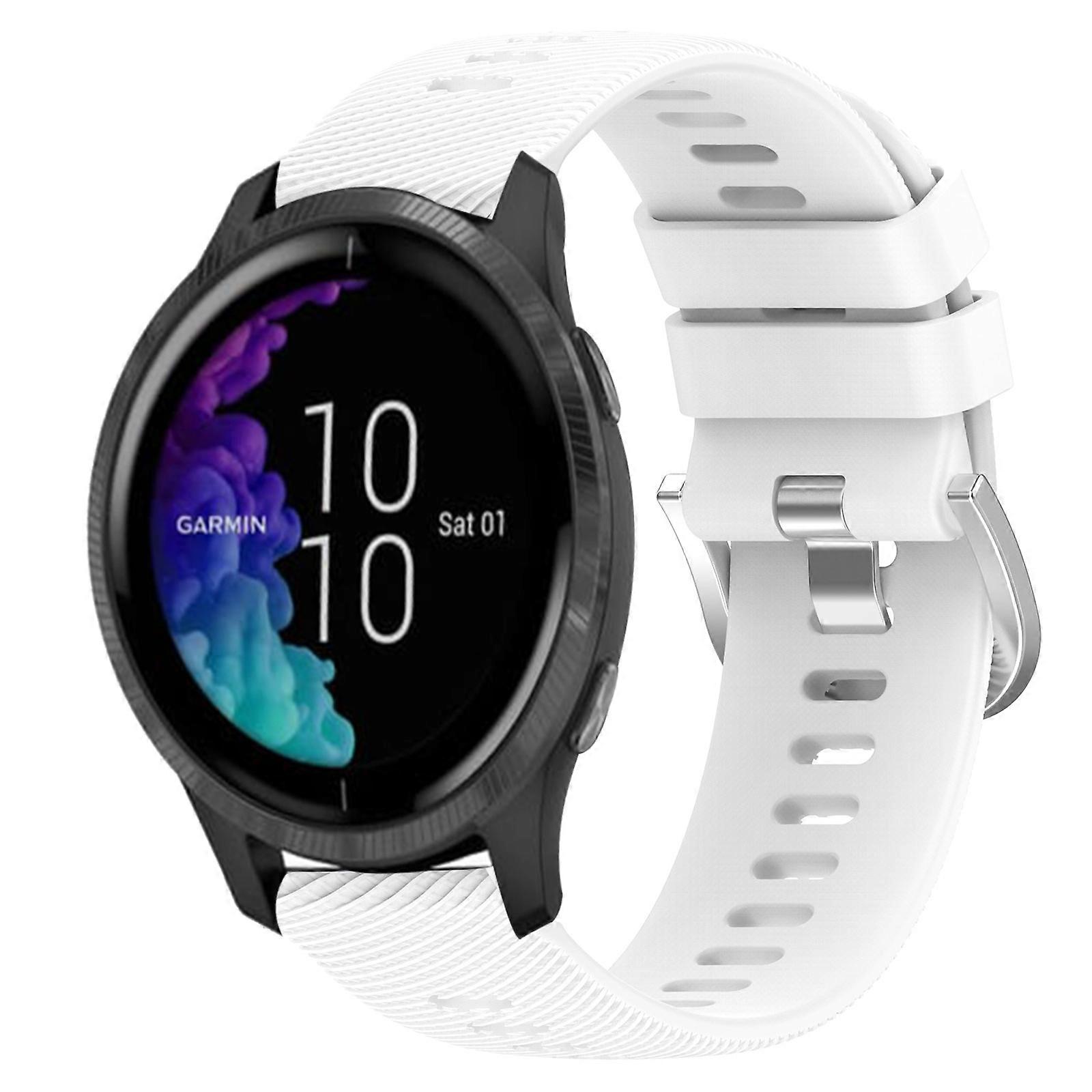 For Garmin Venu 20mm Solid Color Soft Silicone Watch Band