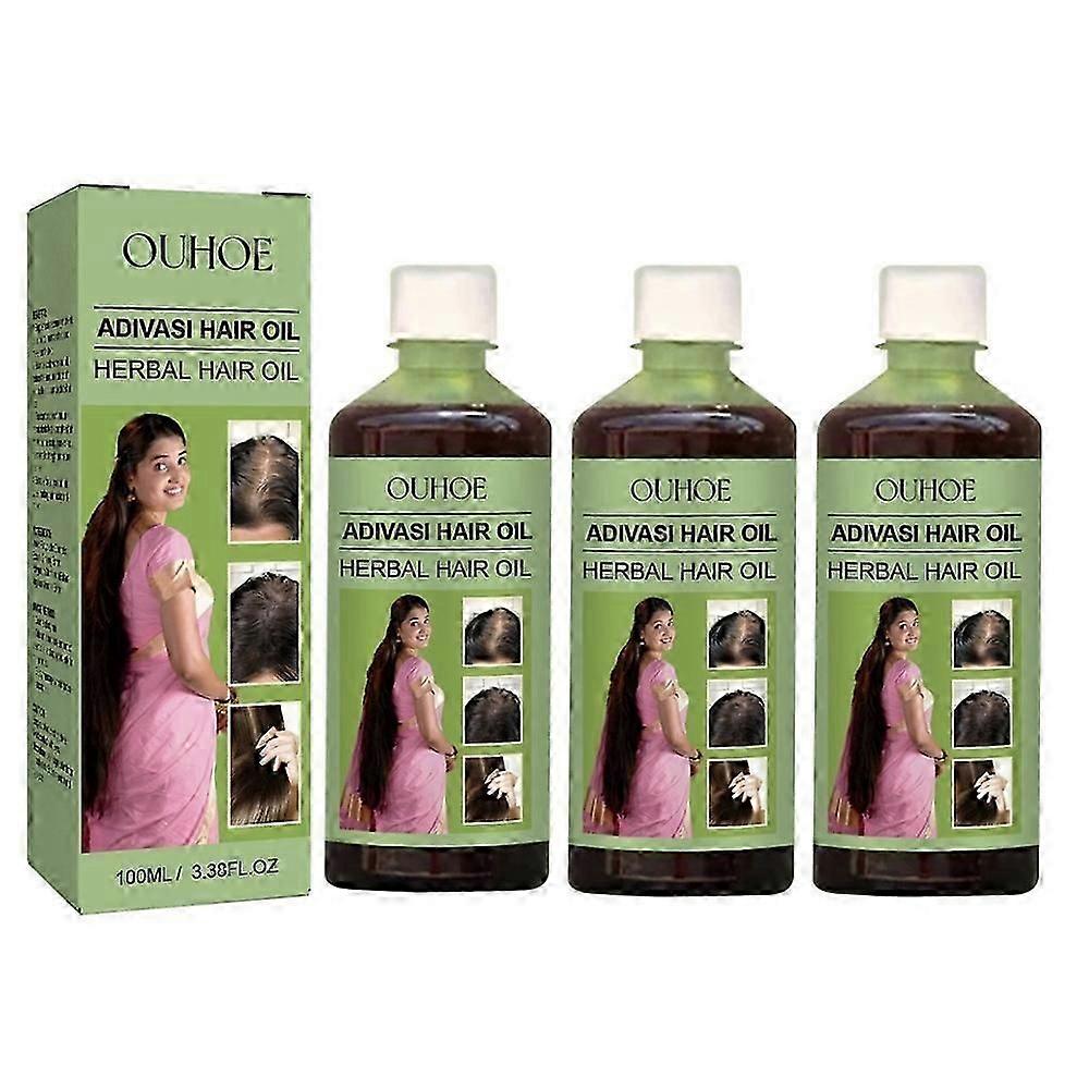 1-3X 100ml Ziołowy olejek do włosów Odświeżający nietłusty olejek eteryczny na porost włosów Odżywia skórę głowy i stymuluje wzrost włosów