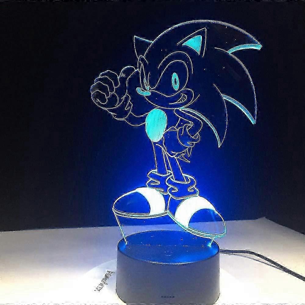 3d Sonic Night Light - Model And Colour Changing - Incredible Lamp