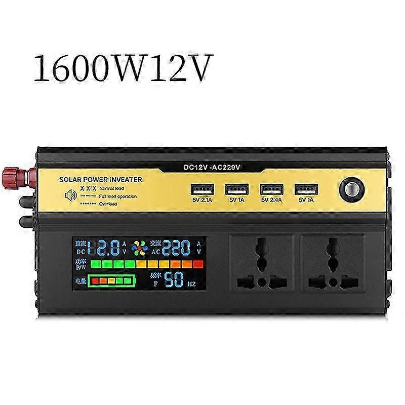 Power Inverter 500W 1200W 1600W 2200W DC 12V To AC 220V Transformer with USB Universal Socket Charge LED Display Car Inverter