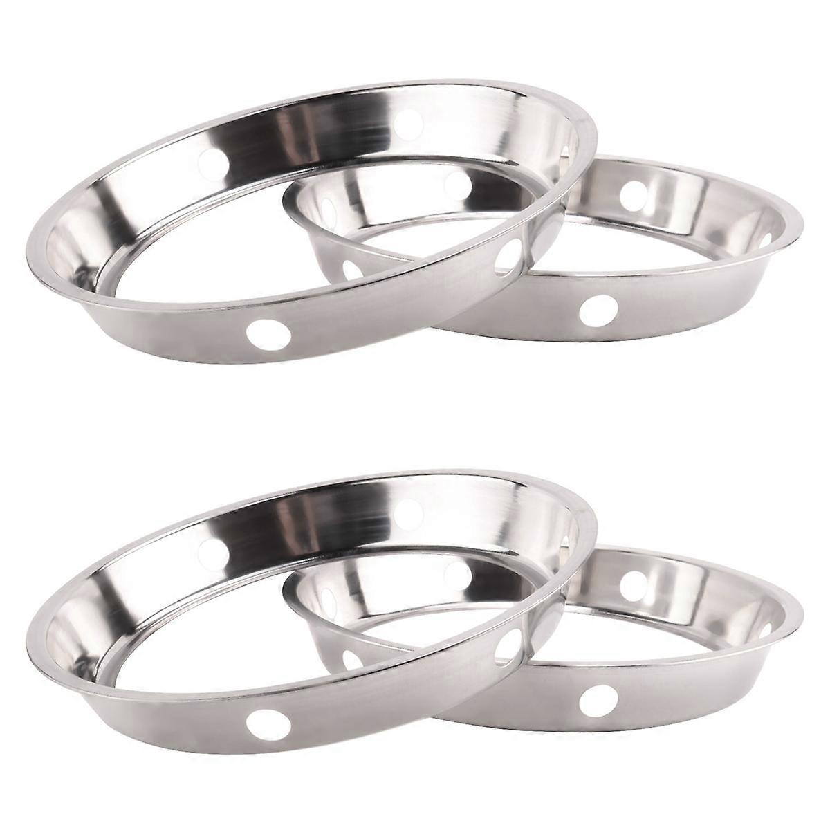 4PCS Stainless Steel Wok Ring Metallic Round Bottom Wok Rack 10.43X11.8Inch Universal Size Inch for