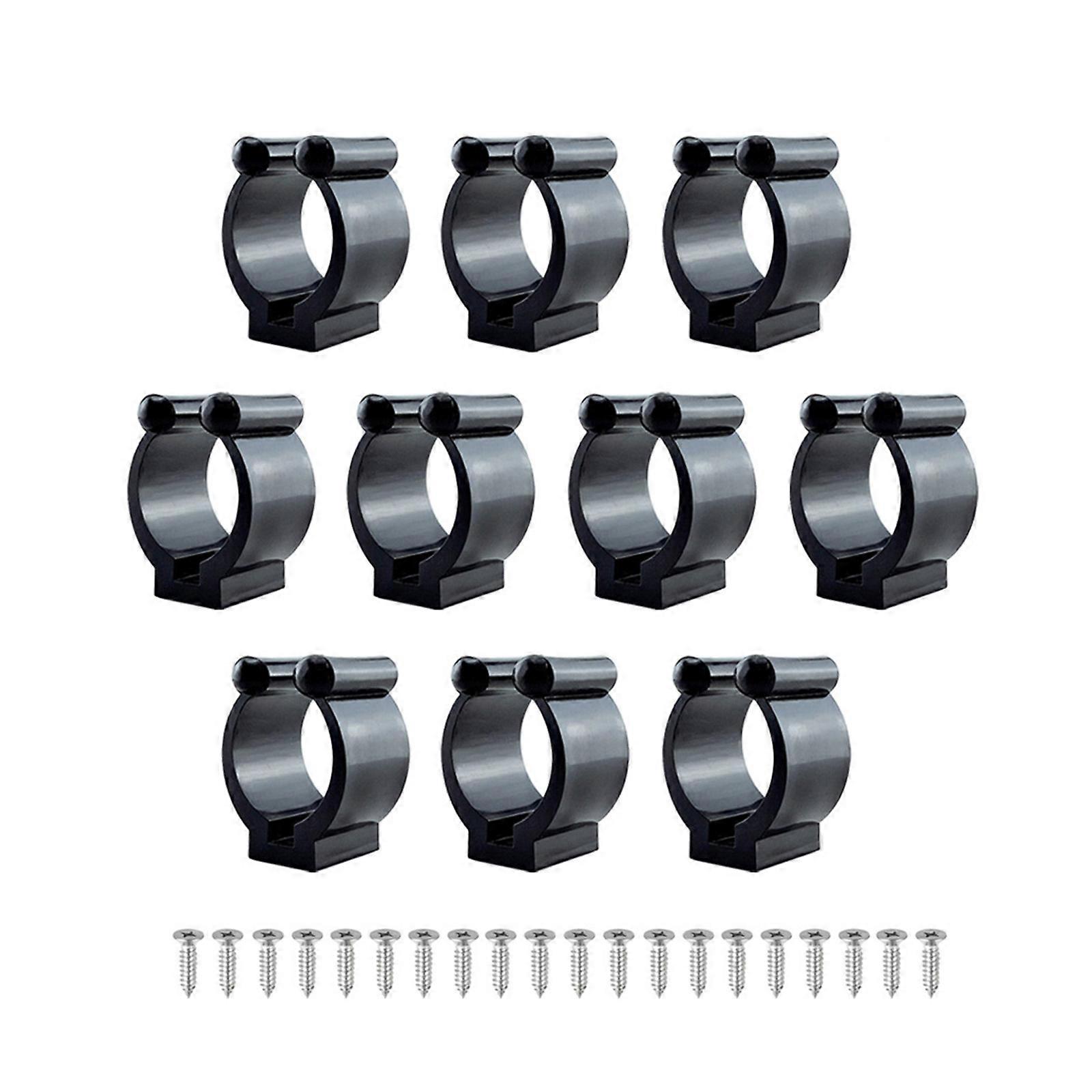 Lot de 10 clips de rangement pour cannes à pêche, fixation facile pour queues de billard et snooker