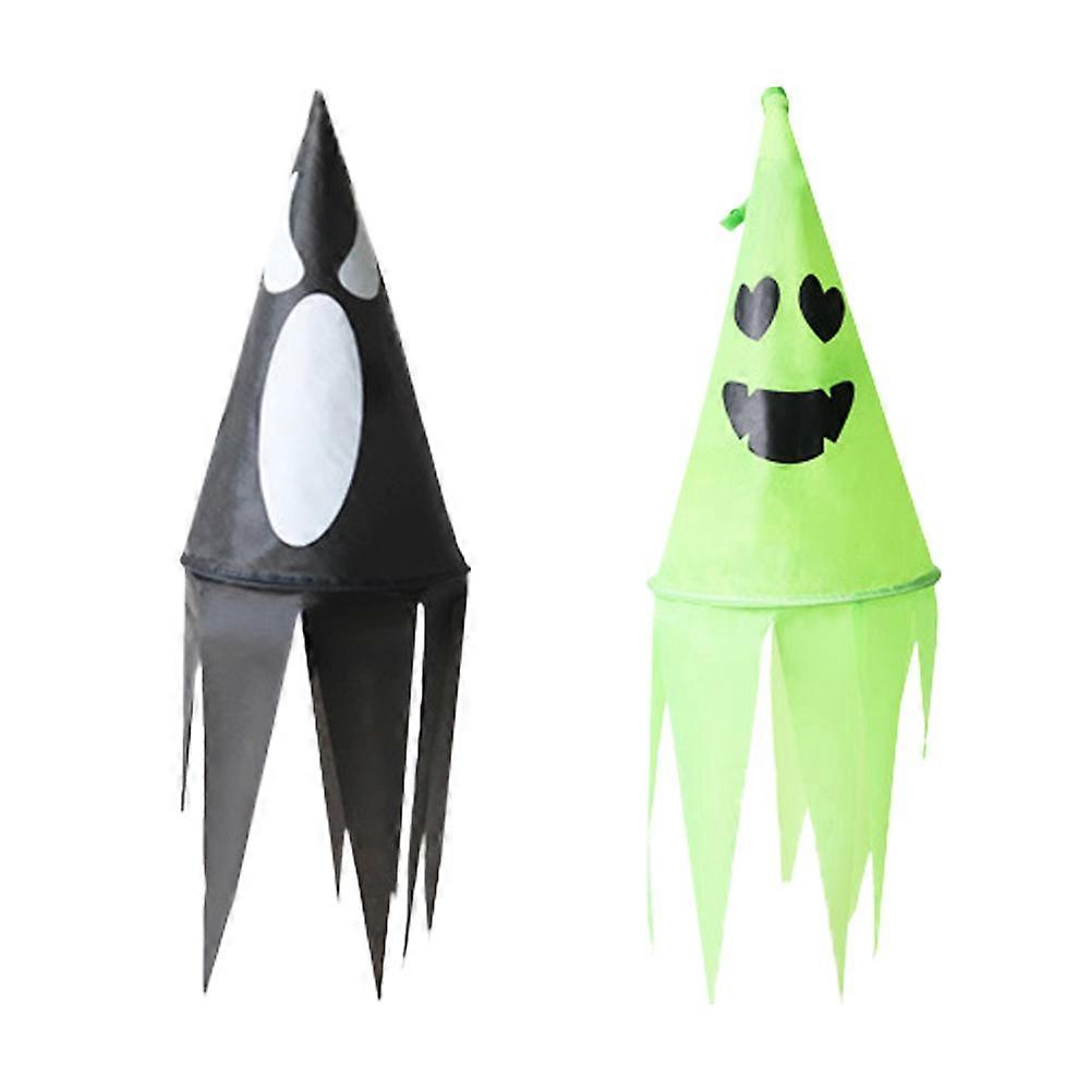 Friendly Characters Durable Polyester Fabric Weather Resistant, Hanging Ghosts With Glowing Witch Hat Lights For Creating A Festive Halloween Scene