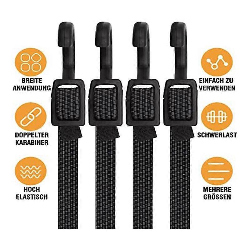 4Pcs Expanders with Hooks, 100cm Elastic Strap for Bicycle Carriers
