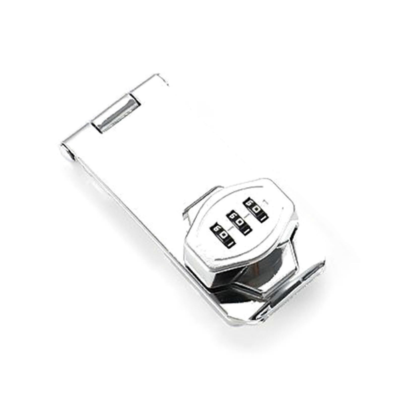 Drawer Code Lock 3Digit Combination Cabinet Hasp Lock Lockers Keyless Lock Privacy Password Lock for Office Home  Silver