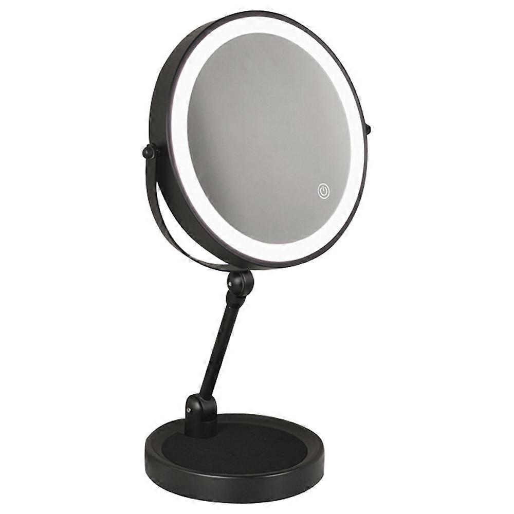 9 Inch Folding Makeup Mirror 7X Magnification Touch Control LED Light Double-Sided Vanity Mirror - B