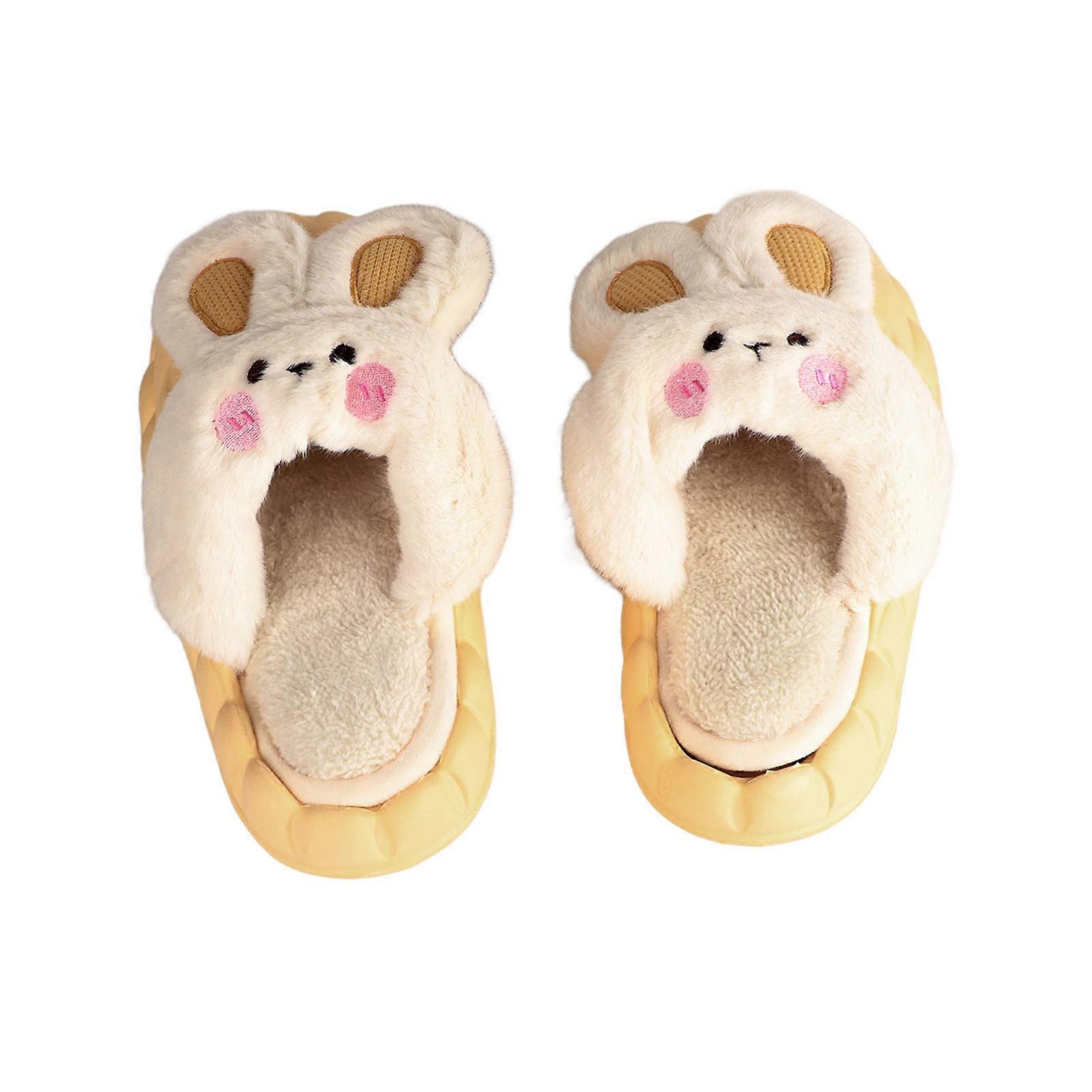 Cute Rabbit Cotton Slippers Plush Soft Warm Removable Washable Winter Slipper for Home