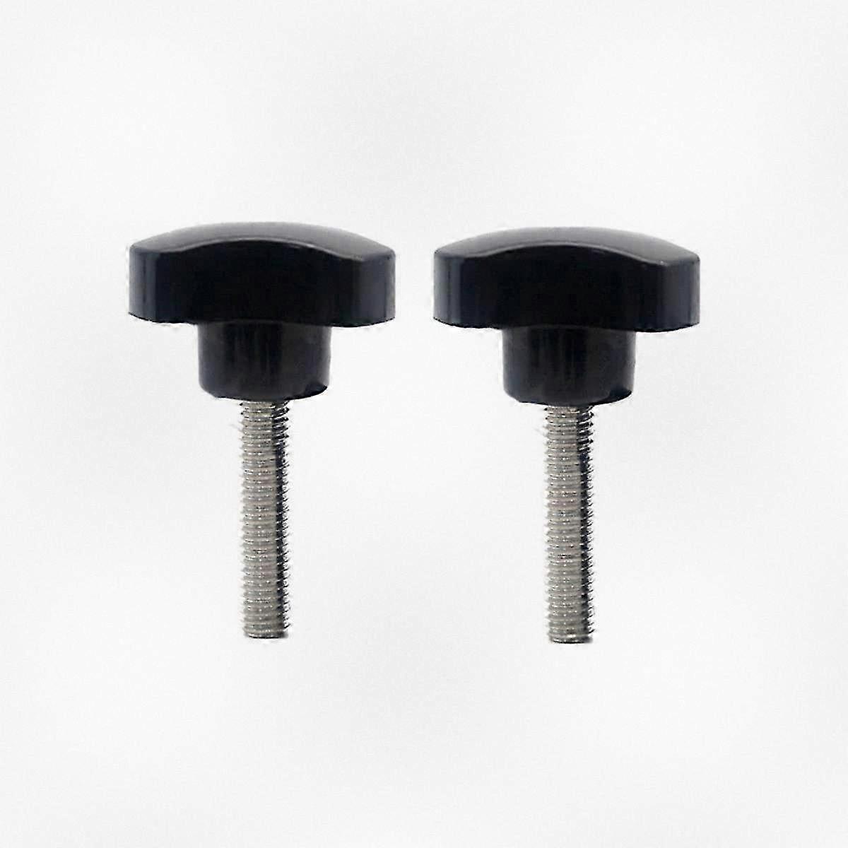 Set of 2 Black M6 x 30mm Plastic Star Drive Triangle Head Screws with External Thread
