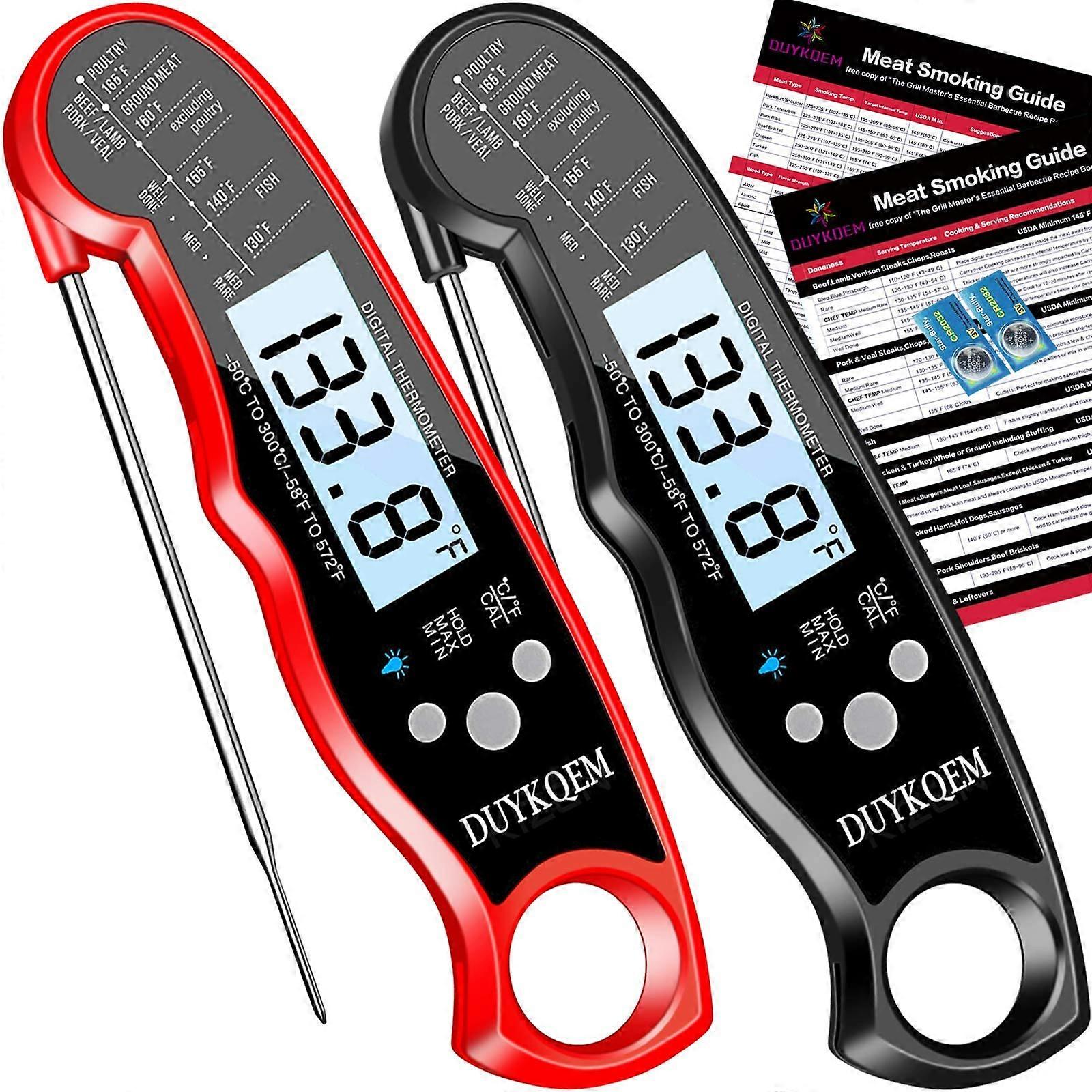2 Pack Digital Instant Read Meat Thermometer for Grilling BBQ Smoker Chefs