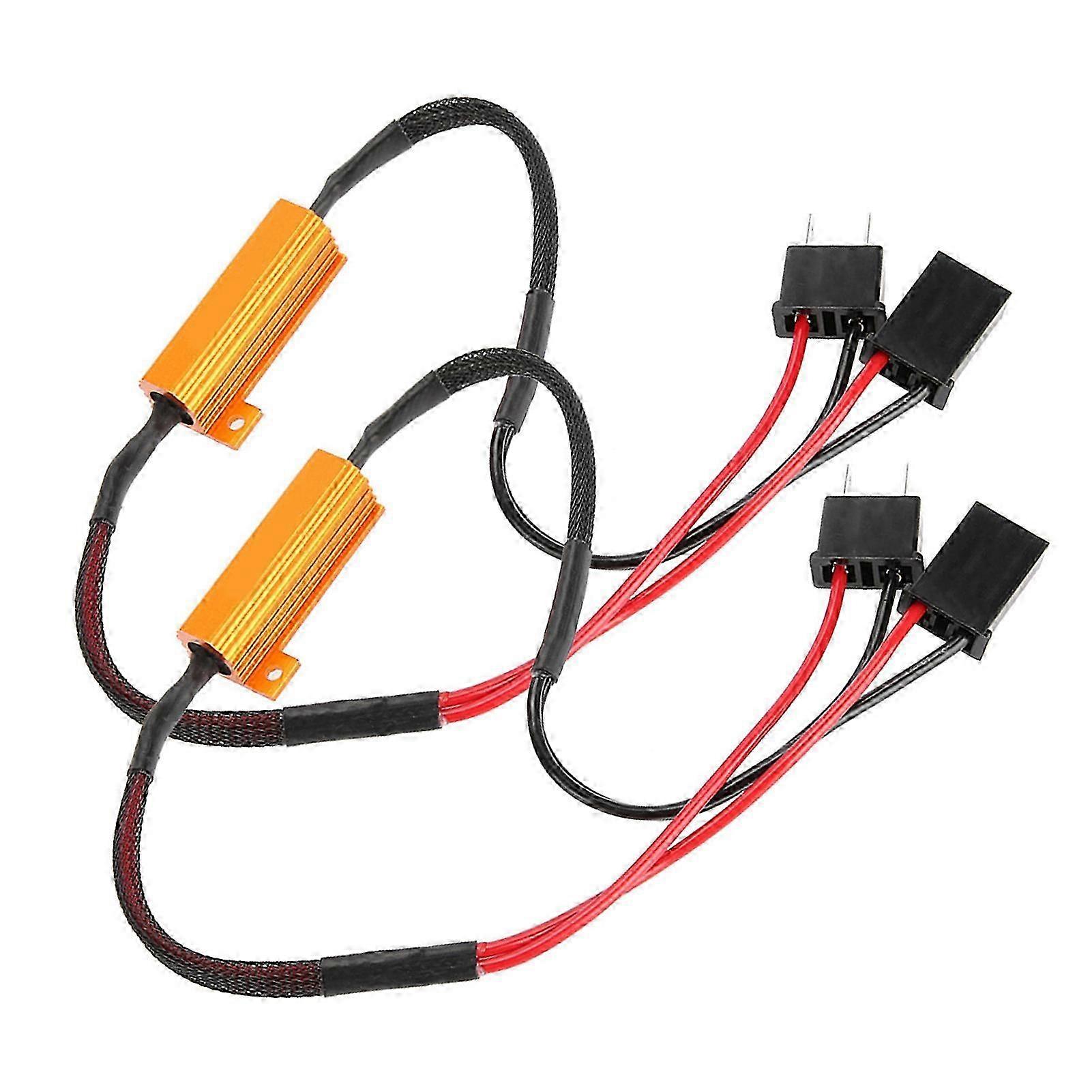 2pcs Car Led Decoders For H7 Headlight Anti Hyper Flash No Error Load Resistor Wiring