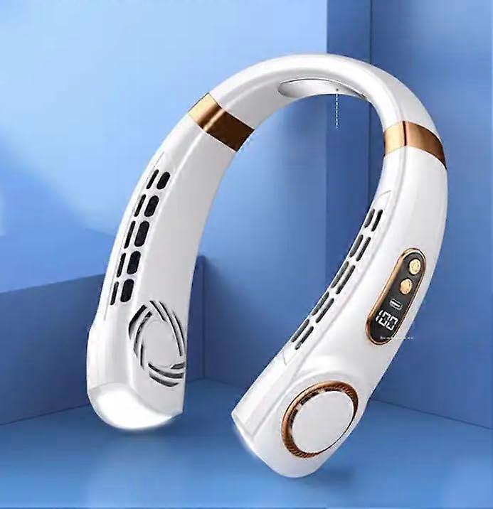White Nack Fan for Personal Cooling and Air Circulation