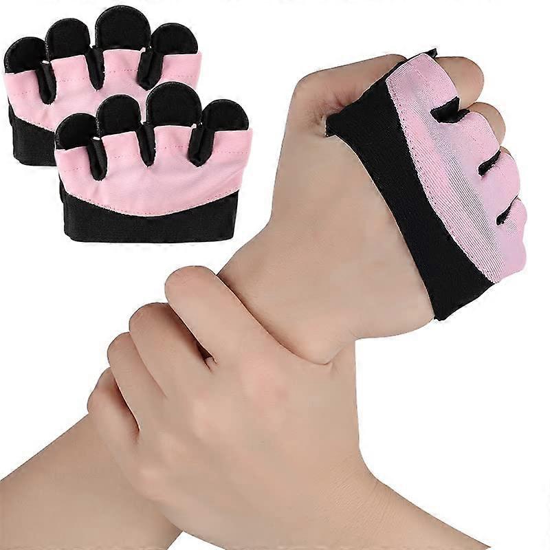 ウェイトリフティンググリップワークアウトグローブ、滑り止めシリコンフィンガーレスジムグローブ、厚みのあるパッドハーフグリップパームグローブ