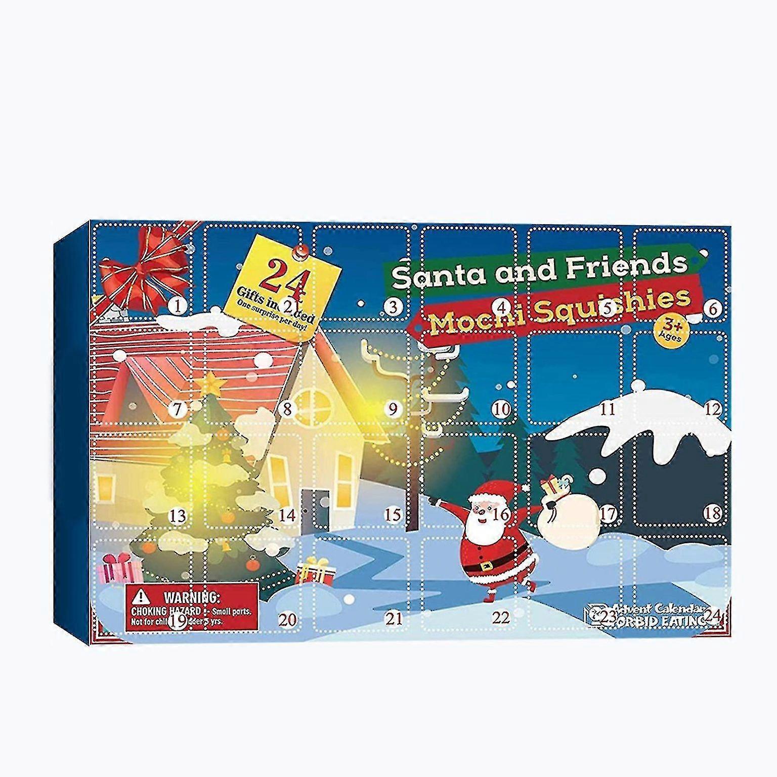 Jucărie oarbă cu calendarul de Advent de Crăciun - 24 de zile de distracție cu surprize sigure din silicon pentru copii 3+