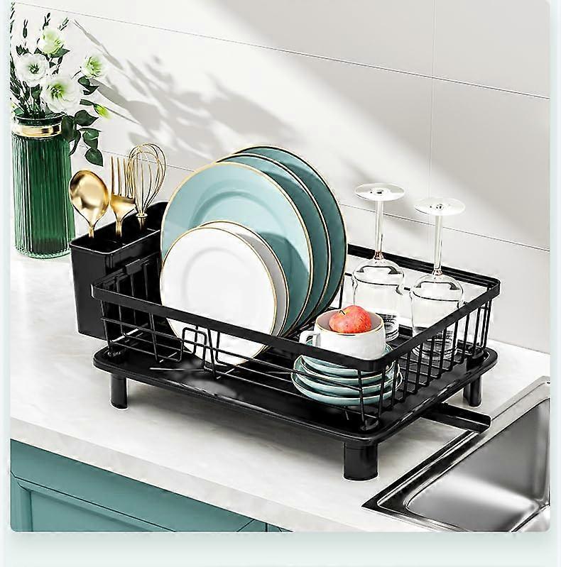 Dishwasher Drying Shelf - Stainless Steel Kitchen Countertop Dish Rack with Cutlery Holder and Durable Design