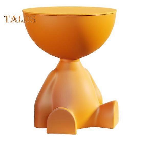 Flat Head Coffee Table with Storage Compartment Round End Table Bedroom Kitchen Living Room Small Space Sofa Bedside Nightstand Side Desk
