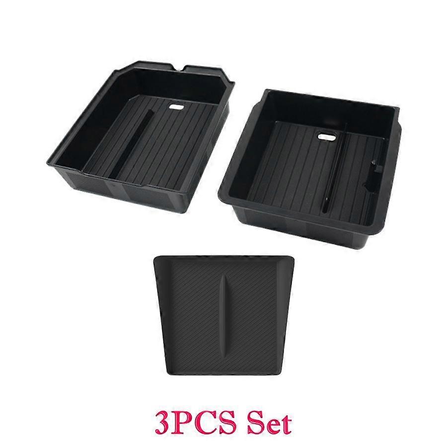 For Newest Tesla Model 3 2024+ ABS Center Console Organizer Armrest Storage Box Model 3+ Highland Console Non-slip Charging Mat