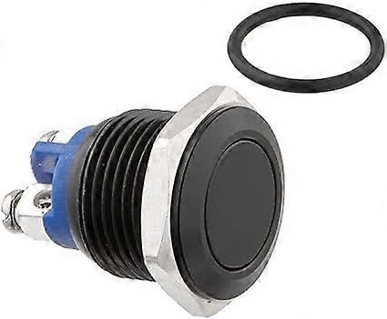 16mm Momentary Push Button Switches Car Industrial Switch - Black Shell