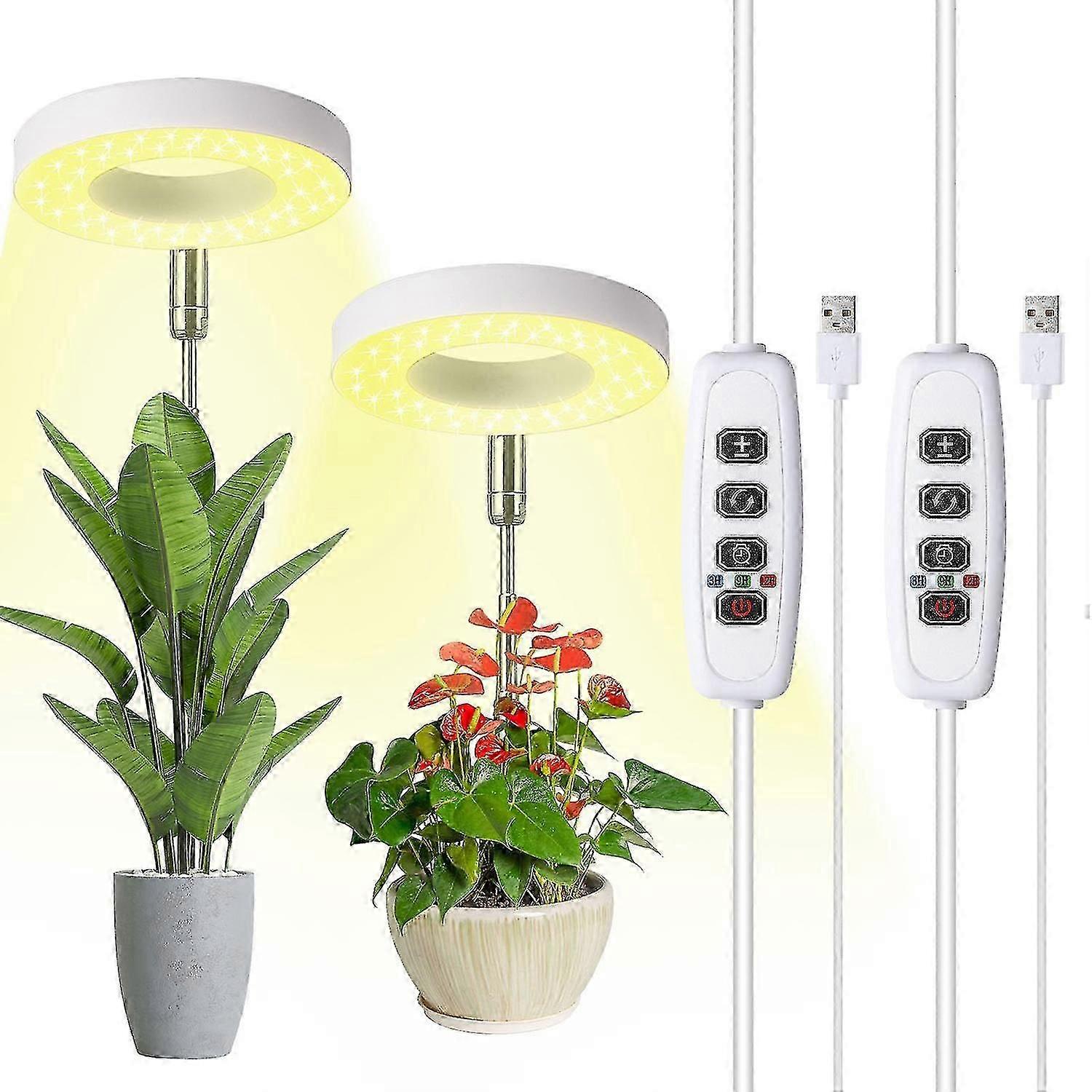 Grow Light, 48 Leds Plant Light For Indoor Plants, Full Spectrum Desk Grow Lamp With Automatic Timer For 3h/9h/12h, 3 Dimmable Levels, Height Adjustab