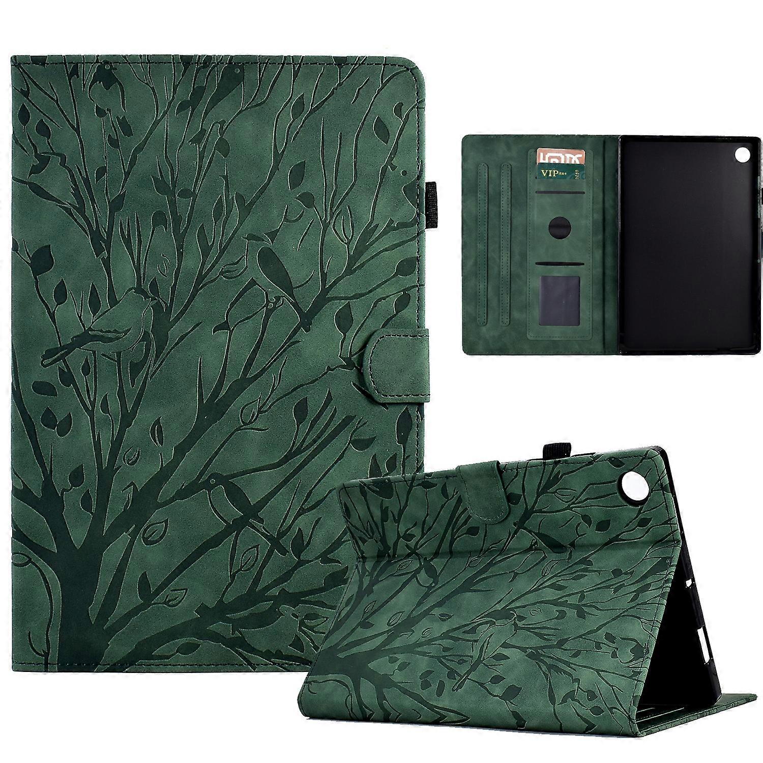 Pour Lenovo Tab M10 Plus 3e génération Fortune Tree Pressure Flower PU Tablet Case avec fonction de réveil / veille