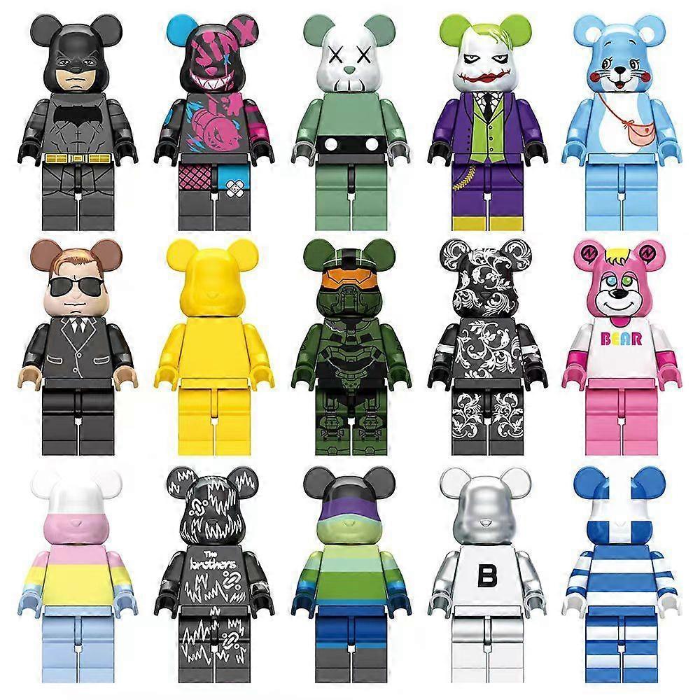15 stk voldelig bjørn samling legetøj børn samlet minifigurer