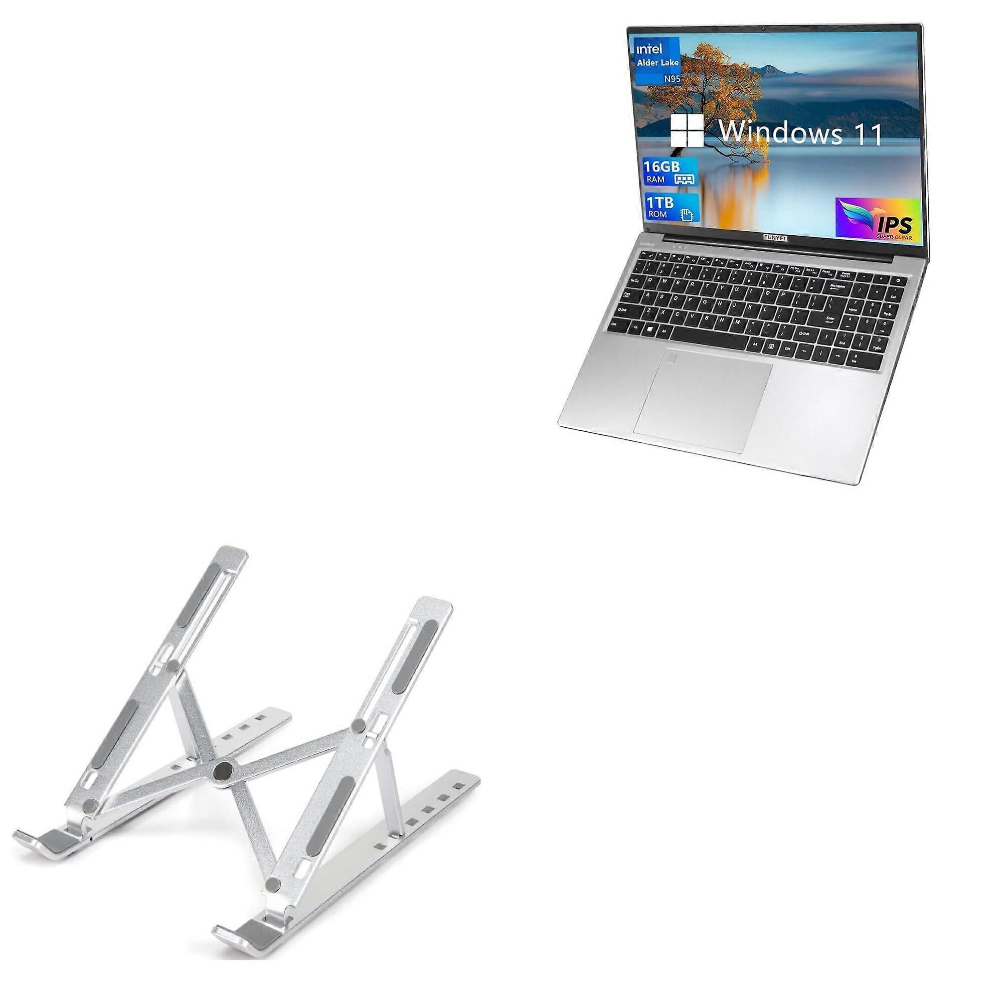 Stand and Mount Compatible with FUNYET DuetBook (16 in) QuickSwitch Laptop Stand Multi-Angle Foldable Riser Silver