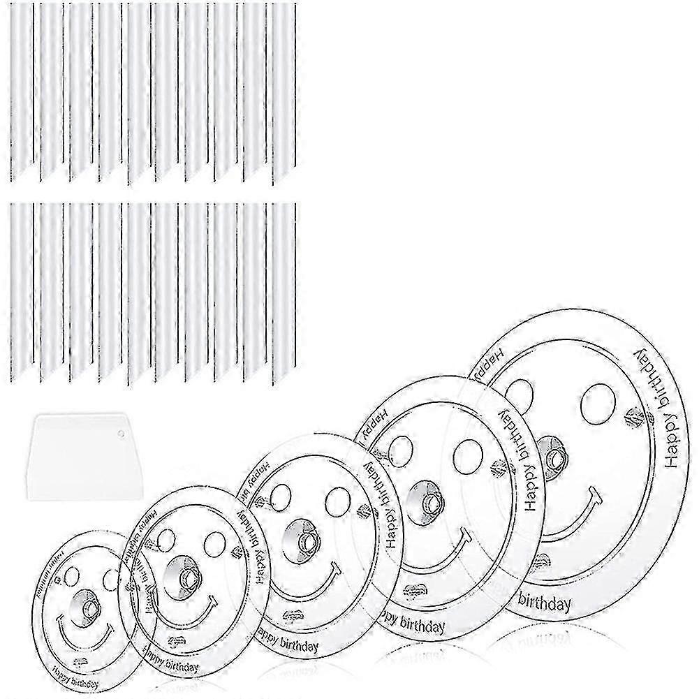 5-Tier Cake Stand with 20 Plastic Dowels for Multi-Layer Cakes 9-26cm