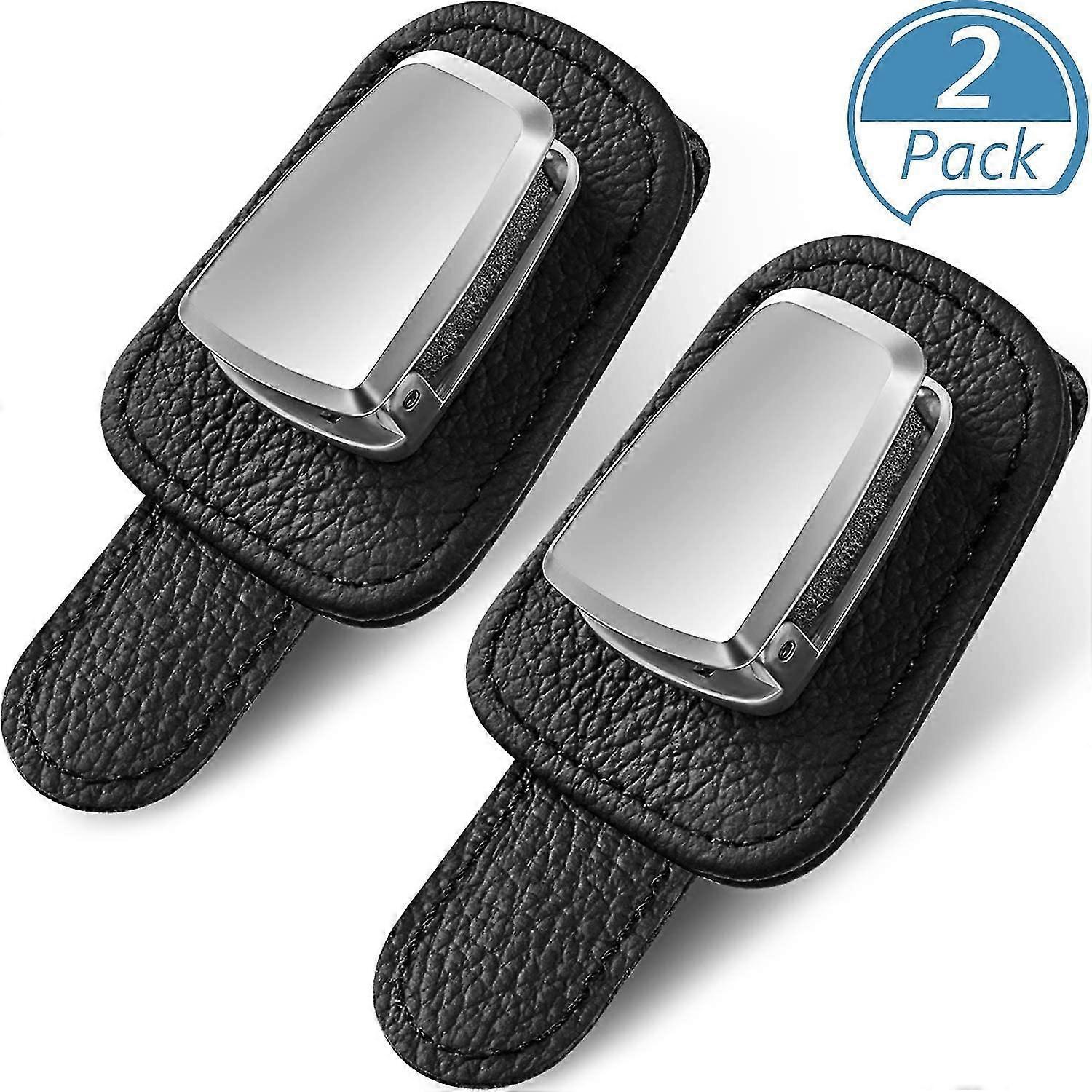 2 Pack Car Spectacle Frame Universal Car Visor Sunglass Frame (black)