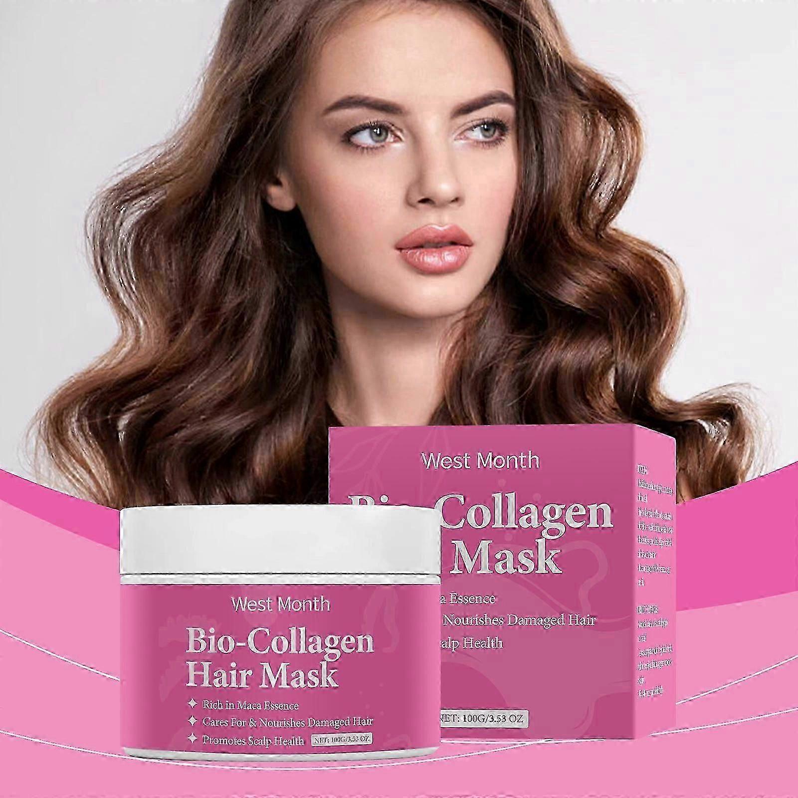 Máscara capilar de colágeno de alta qualidade, condicionamento de reparo profundo de tratamento capilar de colágeno 100g para cabelos secos e danificados todos os tipos de cabelo