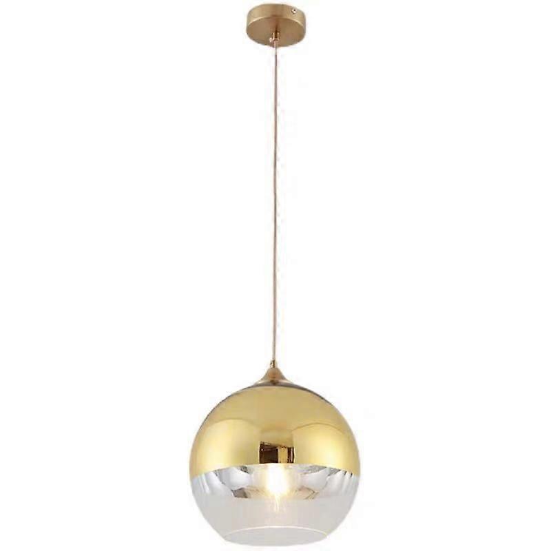 Runde Pendelleuchte aus halbbeschichtetem Glas