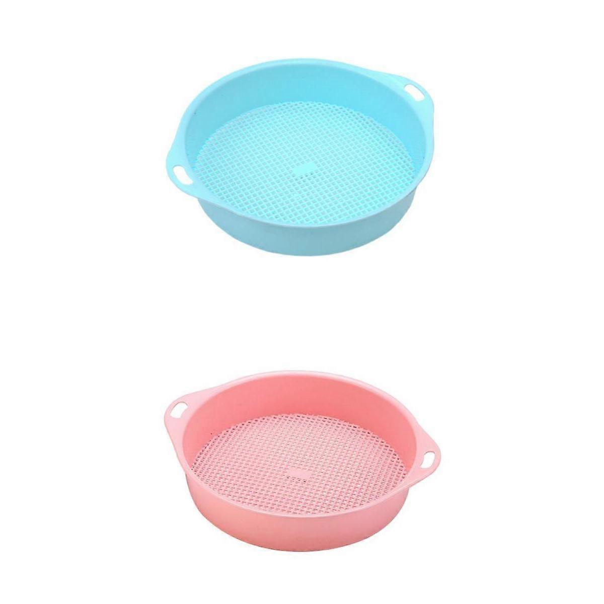 Set of 2 Mini Handy Soil Sieve Planting Sifter Compost Tools w/ Handle
