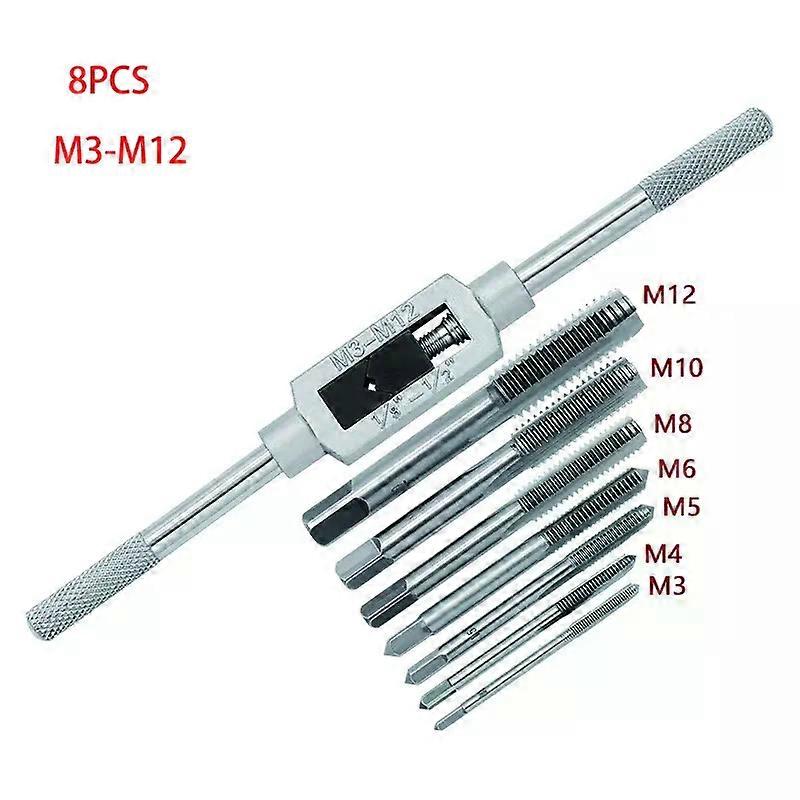 32PCS HSS Tap and Die Set Metric Wrench Cut M3-M12 Hand Threading Tool Tungsten Carbide Tap Die Screw Thread Making Tool