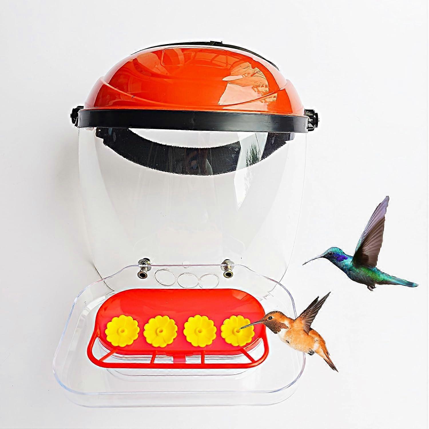 Hummingbird Feeder Mask, Wearable Hummingbird Feeder Hat, Adjustable Headband Bird Feeder