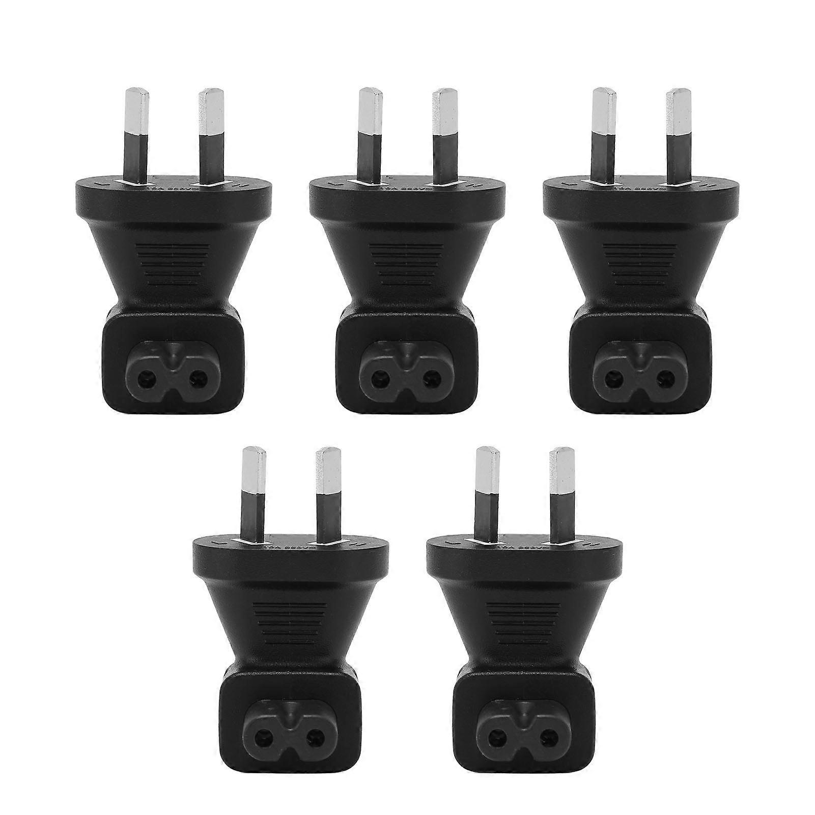 5pcs to IEC320 C7 Converter 90 Degree 2 Prong Power Plug Adapter for Laptop Power Adapters 100‑
