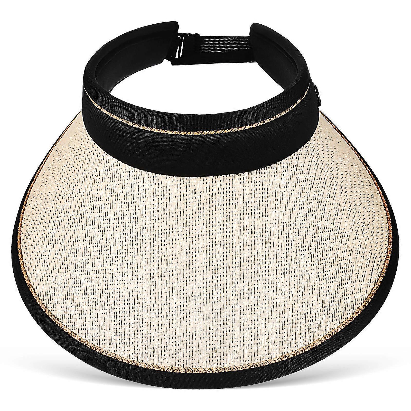 Straw Sun Hat Wide Brim Foldable Sun Visor Hat for Women