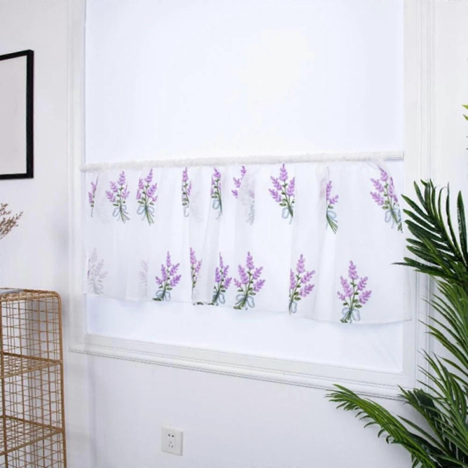 Panel Embroidery Style Cafe Curtain Kitchen Curtain Floral Window