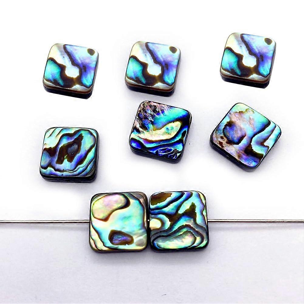 20PCS Square Beads Abalone Shell Beads Natural Abalone Flat Loose Beads Jewelry Making Beads, 8mm Ref: 6682