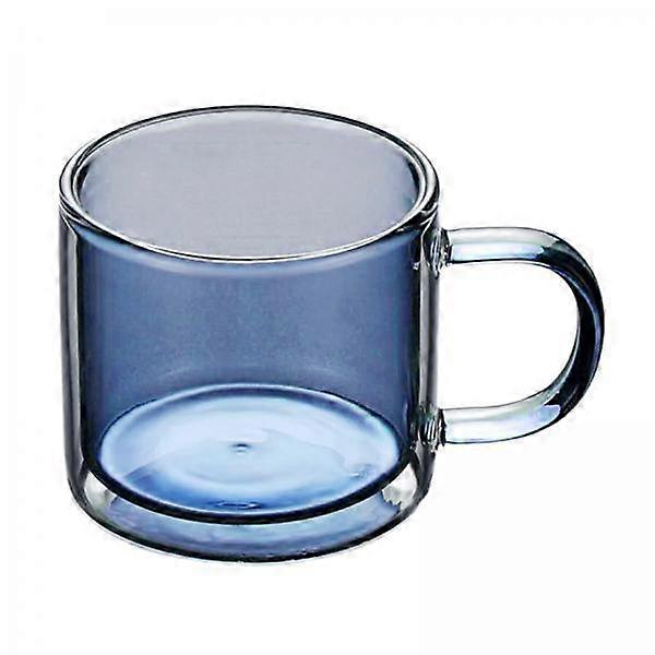 5x250 ml ガラスカップシャンパンドリンクカップラウンドマウスダブルレイヤーカフェブルー用