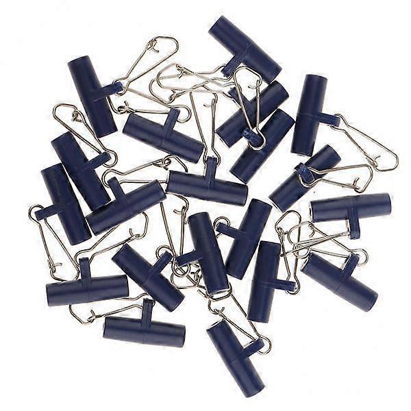 5X 20Pcs Fishing Sinker Slides with Hooked Snap Connector for Braid Line S Blue