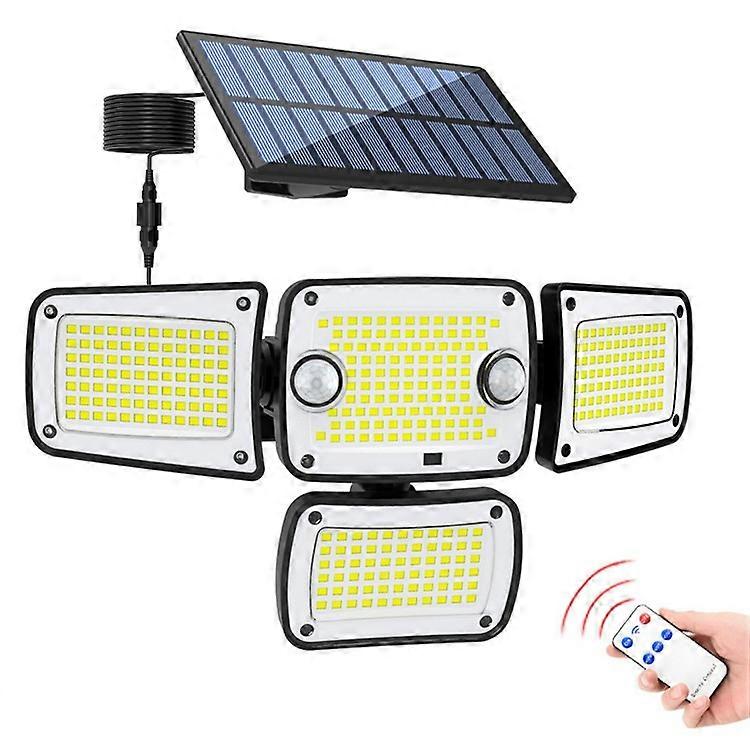 TY10313 Split Type 4 Heads Solar Outdoor Wall Light 342 LED Motion Sensor Lamp Compatible For Garden Yard Pathway