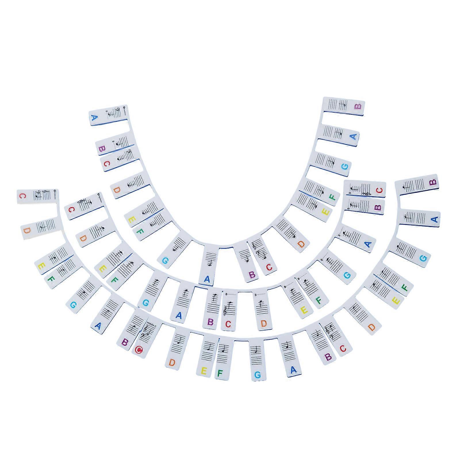 Piano Keyboard Stickers Beginner Removable Piano Notes Guide Piano Key Label Silicone Piano Key Stickers for 88/61 Key