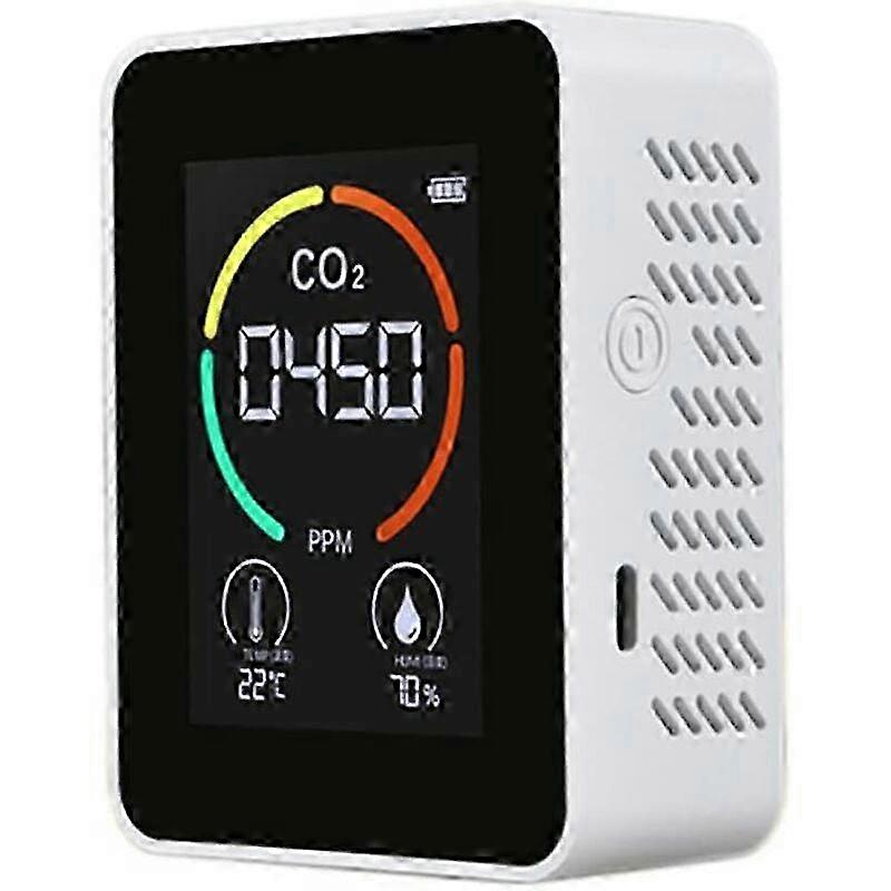CO2 Detector for Air Quality, Temp & Humidity, Fast Reading, Cisea White