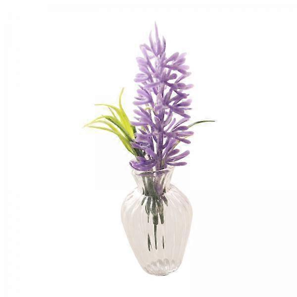 2xDollhouse Mini Vase with Flower for Desktop DIY Micro Landscape Fairy Garden