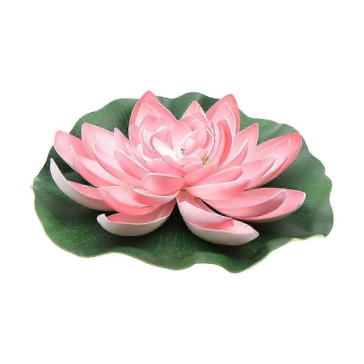1Pc Artificial Floating Water Lily Pond Decor 28cm Pink