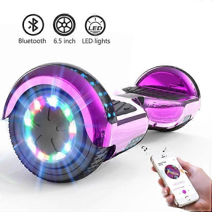 Hoverboard RCB 6,5 Polegadas para Crianças e Adolescentes Bluetooth LED Motor Potente Rosa