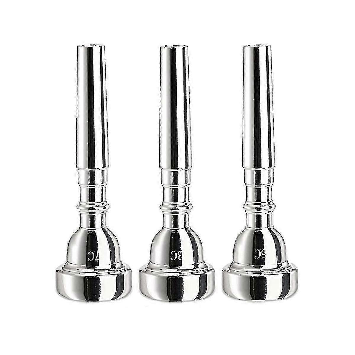 Silver Plated Trumpet Mouthpiece, Suitable for Beginners and Professional Players, Available in Sizes 7c, 5c, 3c